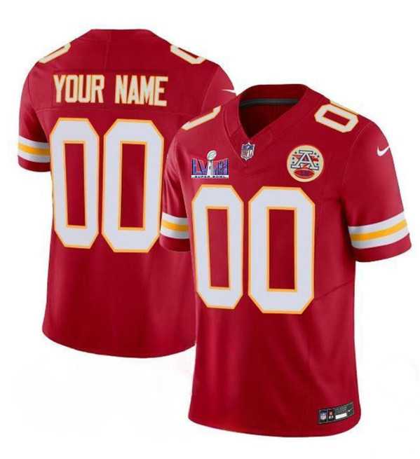Men & Women & Youth Kansas City Chiefs Active Player Custom Red 2024 F.U.S.E. Super Bowl LVIII Patch Vapor Untouchable Limited Jersey->->Custom Jersey